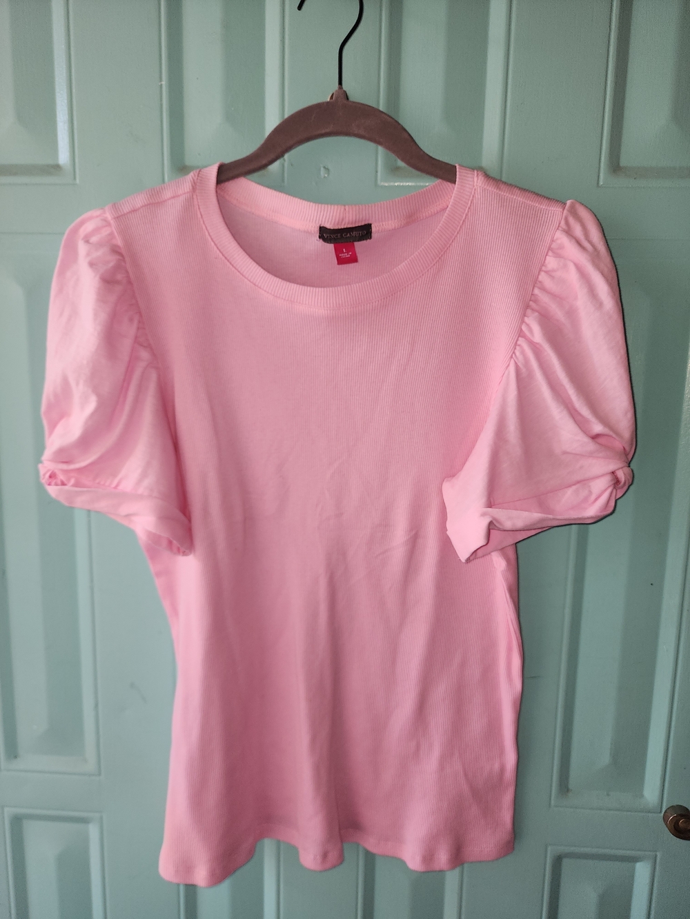 Vince Camuto Light Pink Puff Sleeve Tee
